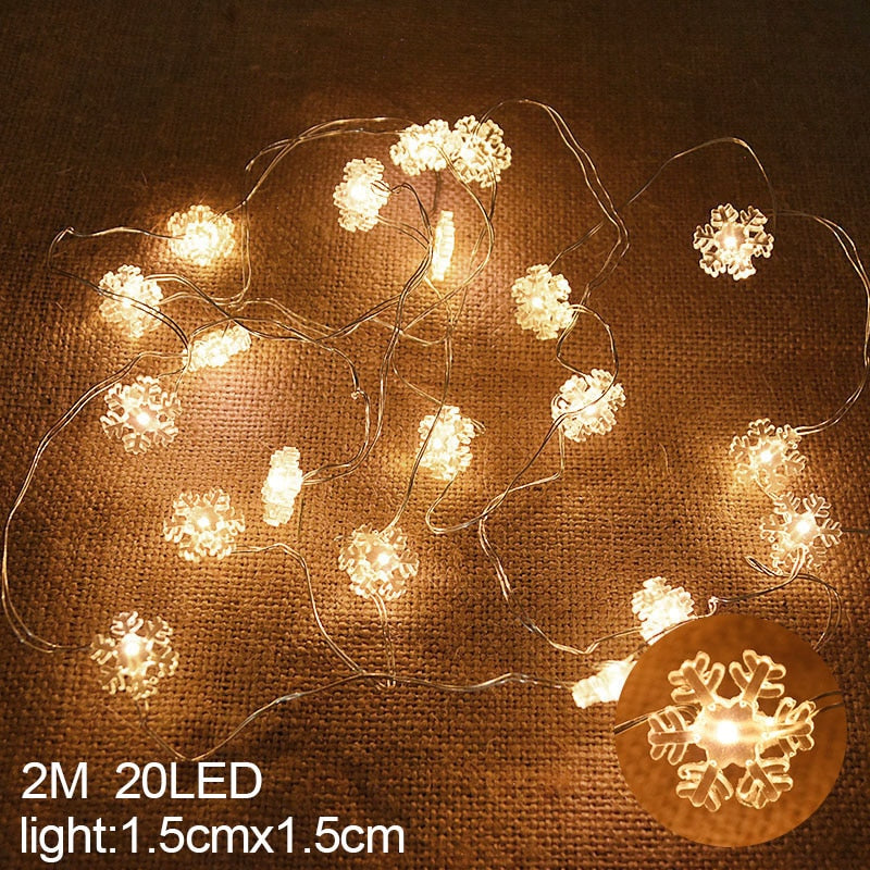 Snowflake LED Light Christmas Decorations For Home Hanging Garland Christmas Tree Decor Ornament 2022 Navidad Xmas Gift New Year