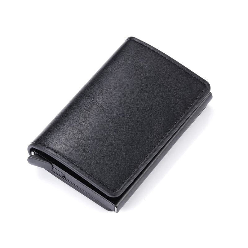 Customized Wallet 2022 Credit Card Holder Men Wallet RFID Aluminium Box Bank Card Holder Vintage Leather Wallet with Money Clips