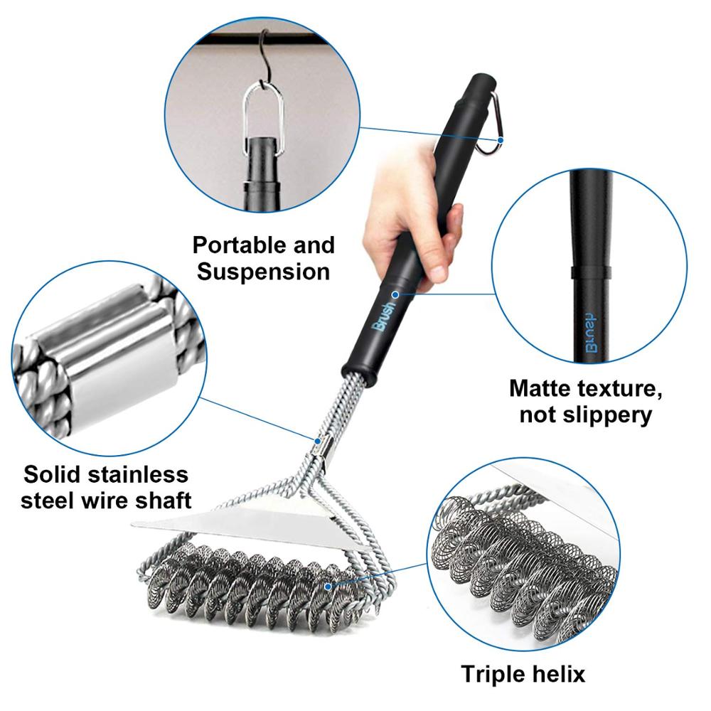 Grill Brush and Scraper,BBQ Cleaner Perfect Tools for All Grill Types Including Weber Ideal Barbecue Gadgets Accessories Brushes