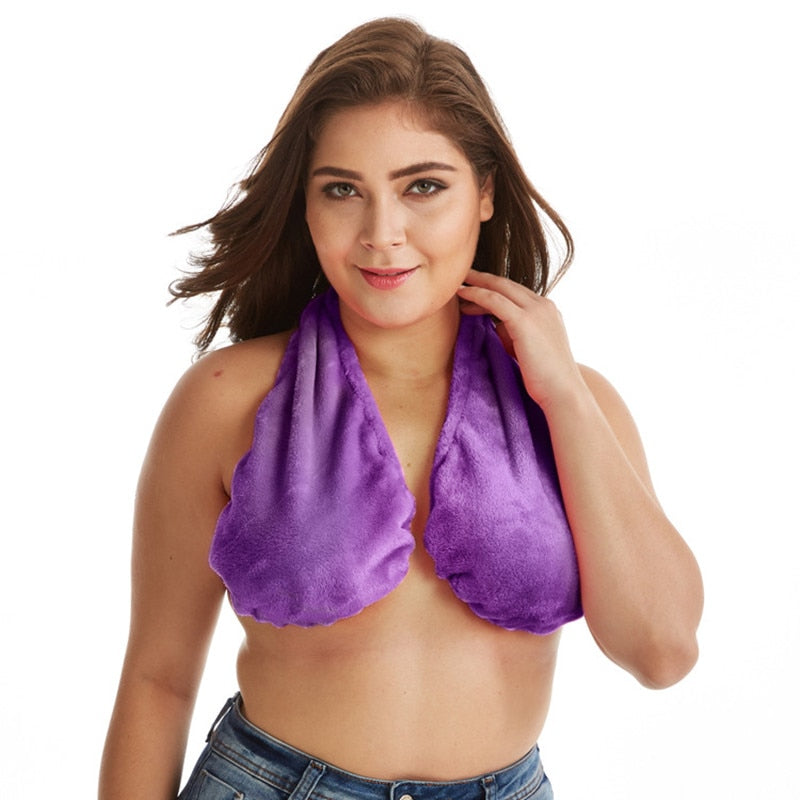 Towel Bra Bath Towel Hanging Neck Wrapped Bra Big Chest Hanging Neck Breastfeeding Towel Bra Bralette Top Bandeau Top Tops