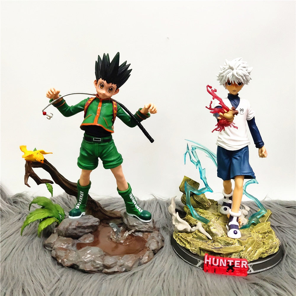 Hunter X Hunter Statue Killua GON Figure PVC Action Figures 250mm Anime Hunter X Hunter Figurine Collection Toy Diorama