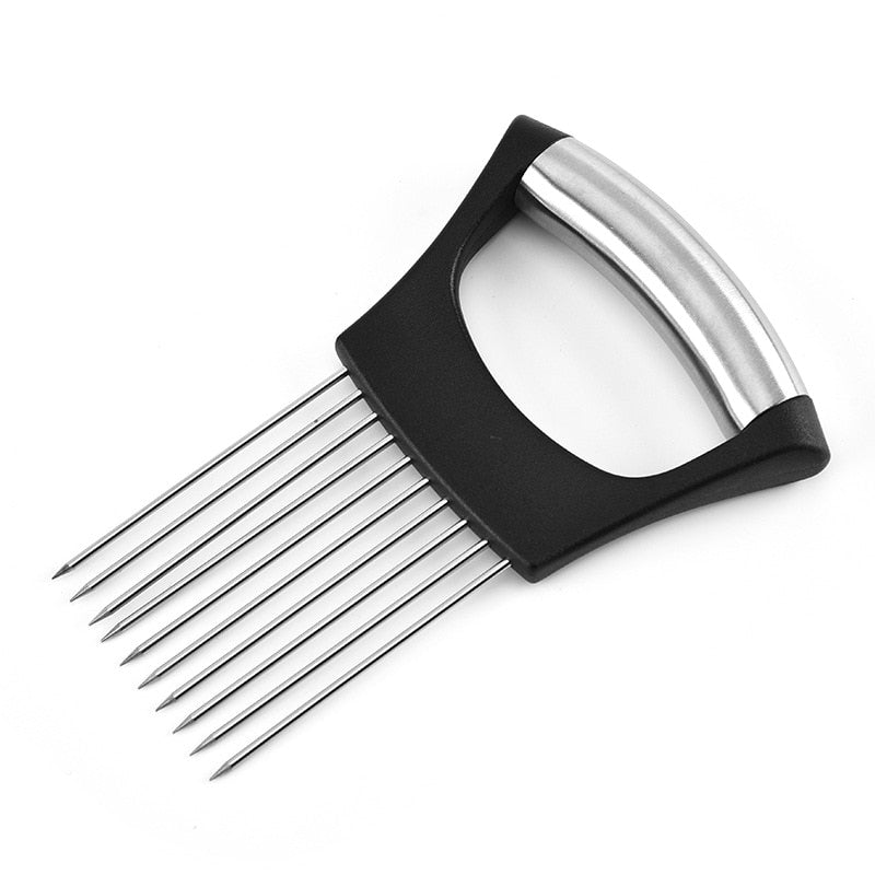 Creative Onion Fork Slicer Stainless Steel Loose Meat Needle Tomato Potato Vegetables Fruit Cutter Safe Aid Tool Kitchen Gadgets