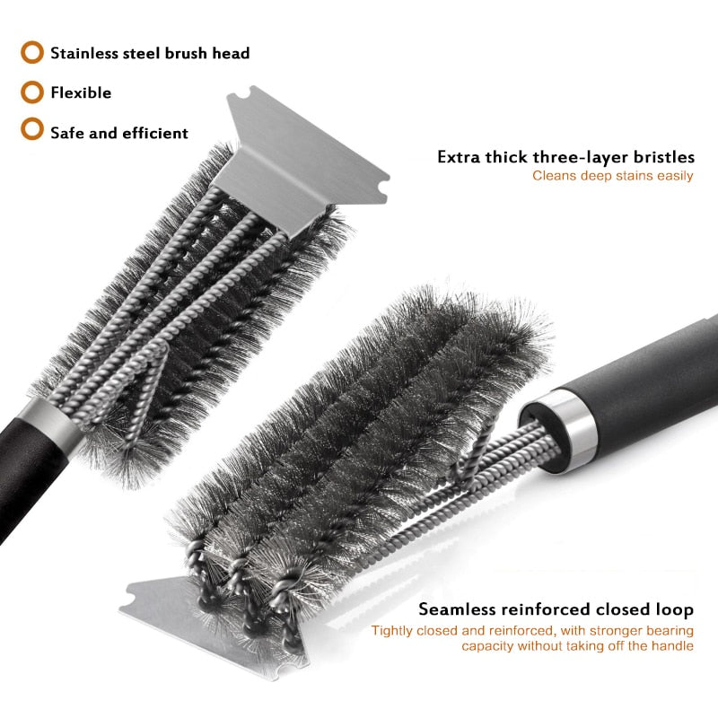 Grill Brush and Scraper,BBQ Cleaner Perfect Tools for All Grill Types Including Weber Ideal Barbecue Gadgets Accessories Brushes