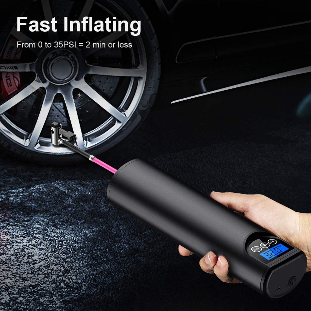 12V 150PSI Rechargeable Air Pump  Tire Inflator Cordless Portable Compressor Digital Car Tyre Pump for Car Bicycle Tires Balls