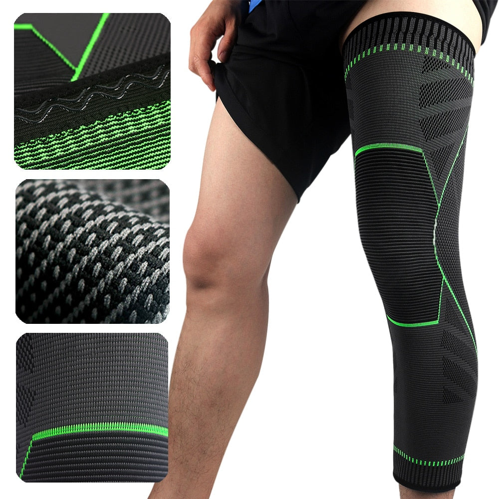 1Pair Sport Full Leg Compression Sleeves Knee Braces Support Protector for Weightlifting Arthritis Joint Pain Relief Muscle Tear