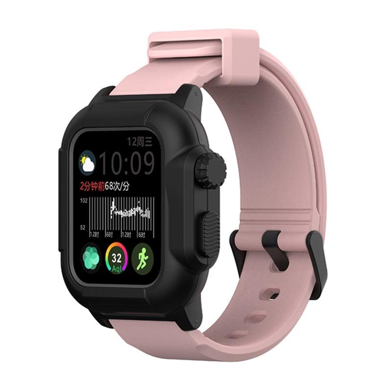 Silicone Band Case For Apple Watch Case Series 6 se 5 4 3 2 Waterproof Sports 44mm 42mm 40mm Strap Shockproof Frame  transparent