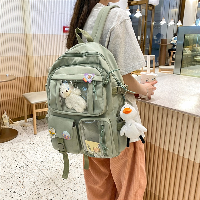 Cute Women Large Capacity Backpack Waterproof Nylon Female Schoolbag College Lady Laptop Backpacks Kawaii Girl Travel Book Bags