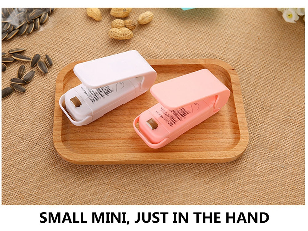 Portable Bag Heat Sealer Plastic Package Storage Bag Clip Mini Sealing Machine Handy Sticker Seal for Food Snack Kitchen Gadgets