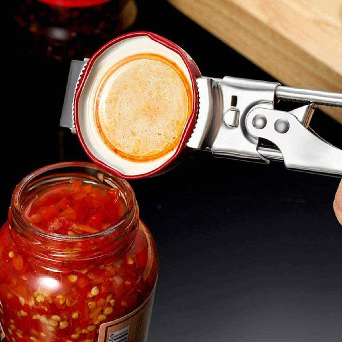 Can Opener Adjustable Stainless Steel Non-Slip Multifunction Manual Jar Bottle Bottle Lid Opener Gadget Home Gadgets Accessories