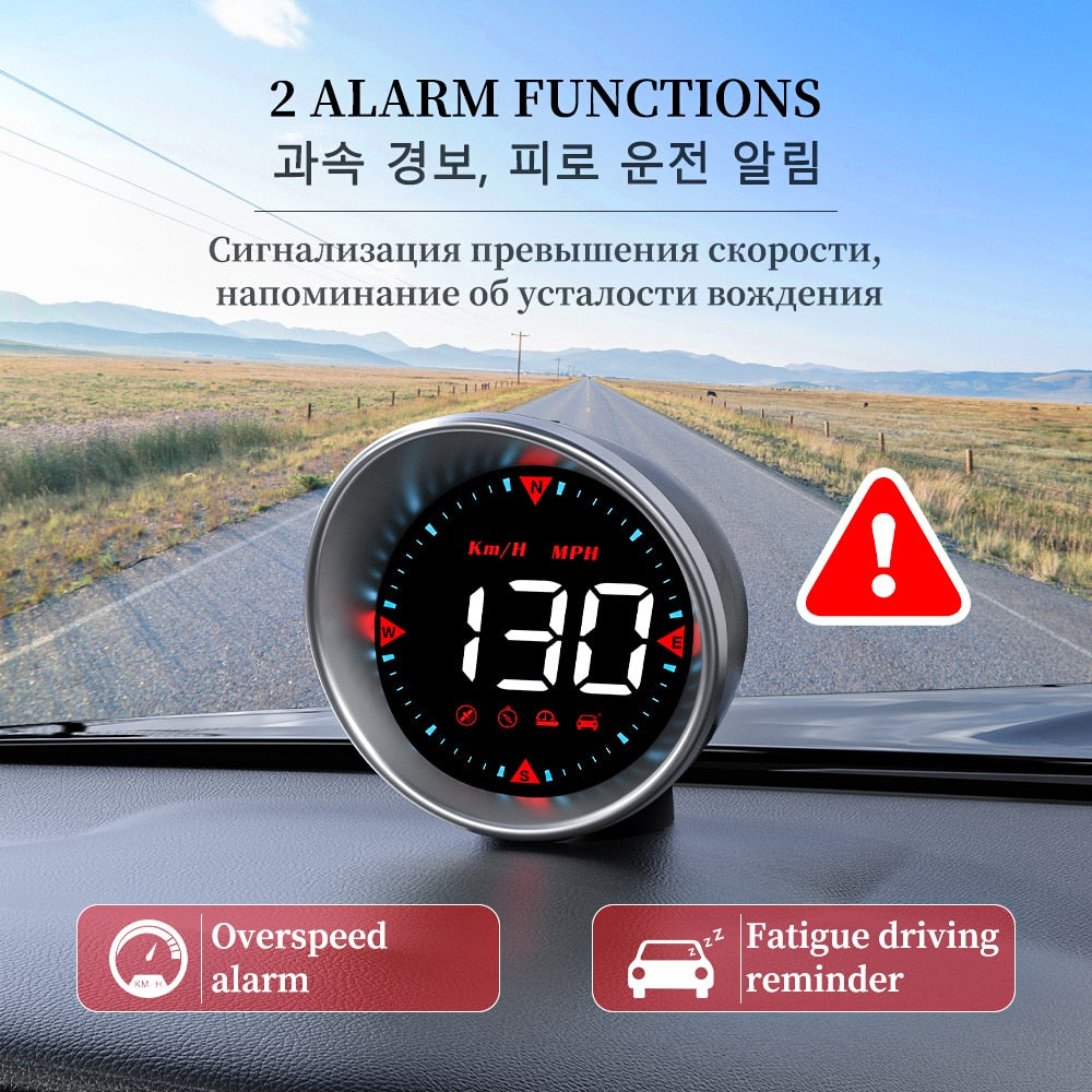 OBDHUD G5 GPS HUD Smart Digital Speed Mileage Meter Overspeed Auto Alarm Head Up Display For All Car Universal Compass Projector