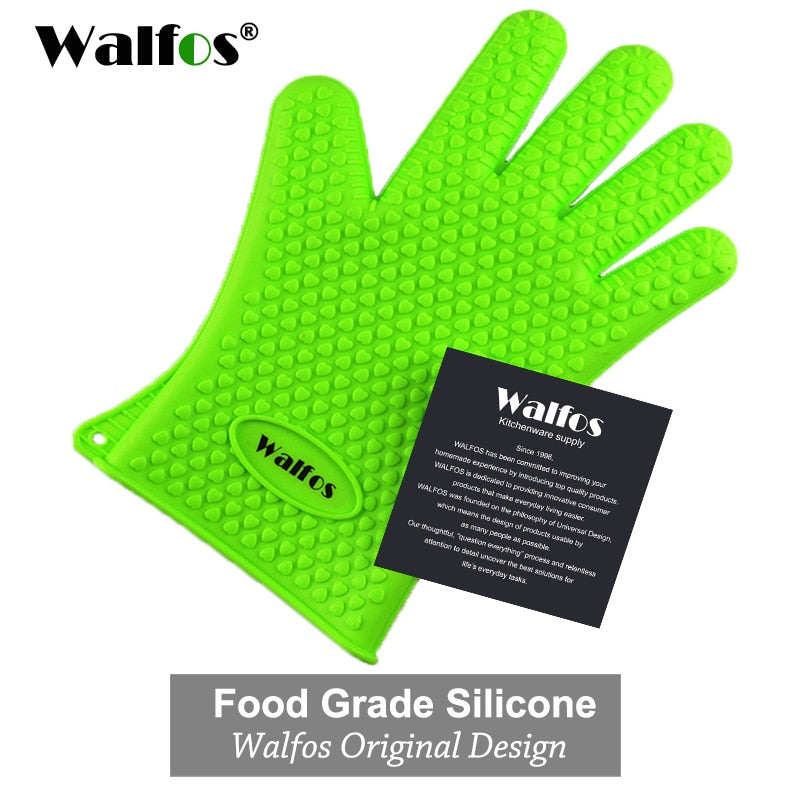 Walfos Silicone Oven Kitchen Glove Heat Resistant Thick Cooking BBQ Grill Glove Oven Mitts Kitchen Gadgets Kitchen Accessories