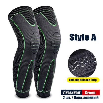 1Pair Sport Full Leg Compression Sleeves Knee Braces Support Protector for Weightlifting Arthritis Joint Pain Relief Muscle Tear