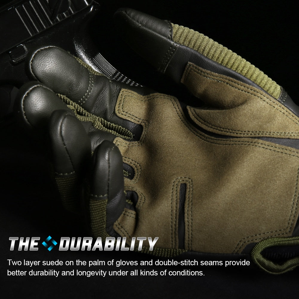 Military Tactical Touch Screen Gloves PU Leather Full Finger Glove Airsoft Paintball Bicycle Hunting Hiking Cycling Men Mittens