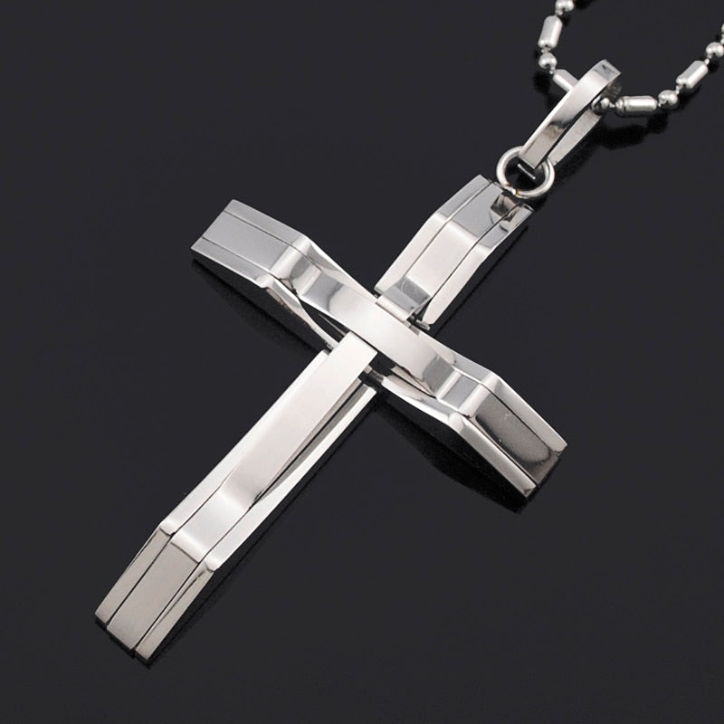 ATGO Christmas Gift Mens Jewelry Love you Jesus Cross Pendants, High Quality Women Stainless Steel Pendant Necklace BP701