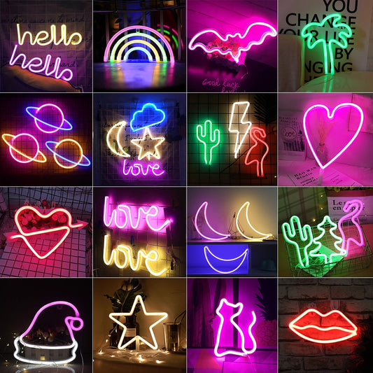 LED Cloud Design Neon Sign Night Light Art Decorative Lights Plastic Wall Lamp for Kids Baby Room Holiday Lighting Xmas Party