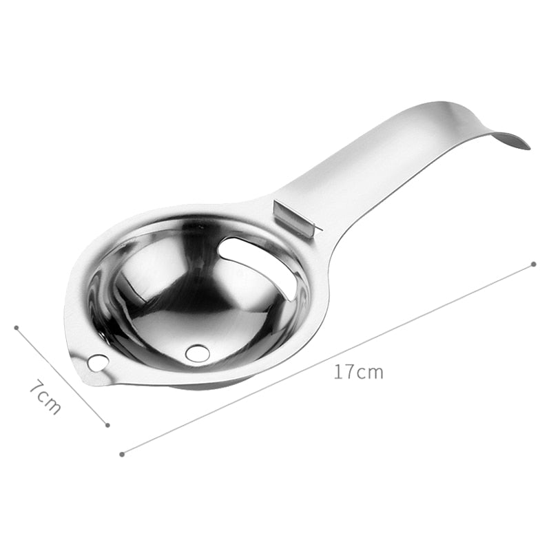 Egg Separator Stainless Steel Egg Yolk White Separator Long Handle Egg Divider Filter Kitchen Egg Tools Baking Cooking Gadgets