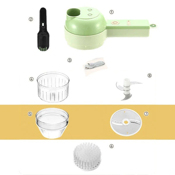 Multifunction Food Chopper Slicer Electric 40w Vegetable Cutter Masher Wireless Garlic Crusher Grinder Kitchen Gadgets