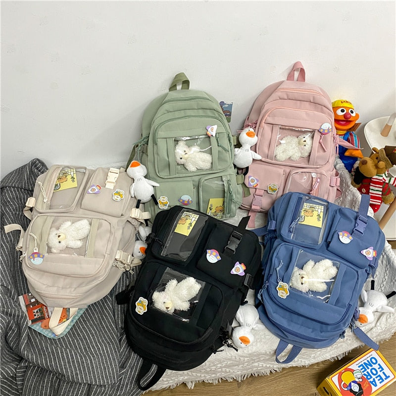 Cute Women Large Capacity Backpack Waterproof Nylon Female Schoolbag College Lady Laptop Backpacks Kawaii Girl Travel Book Bags