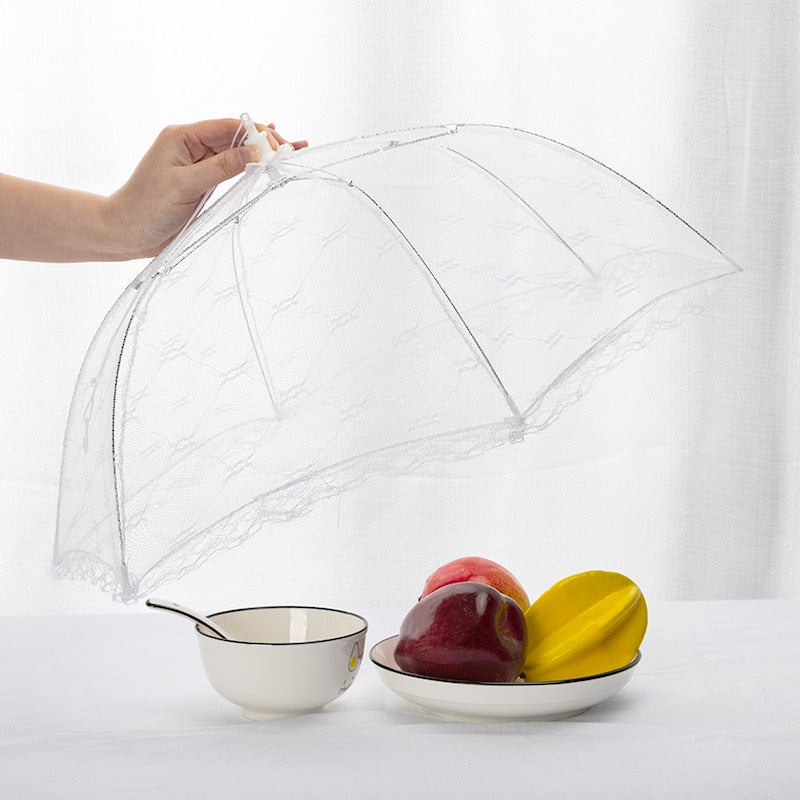 1PC Portable Umbrella Style Food Cover Anti Mosquito Meal Cover Lace Table Home Using Food Cover Kitchen Gadgets Cooking Tools