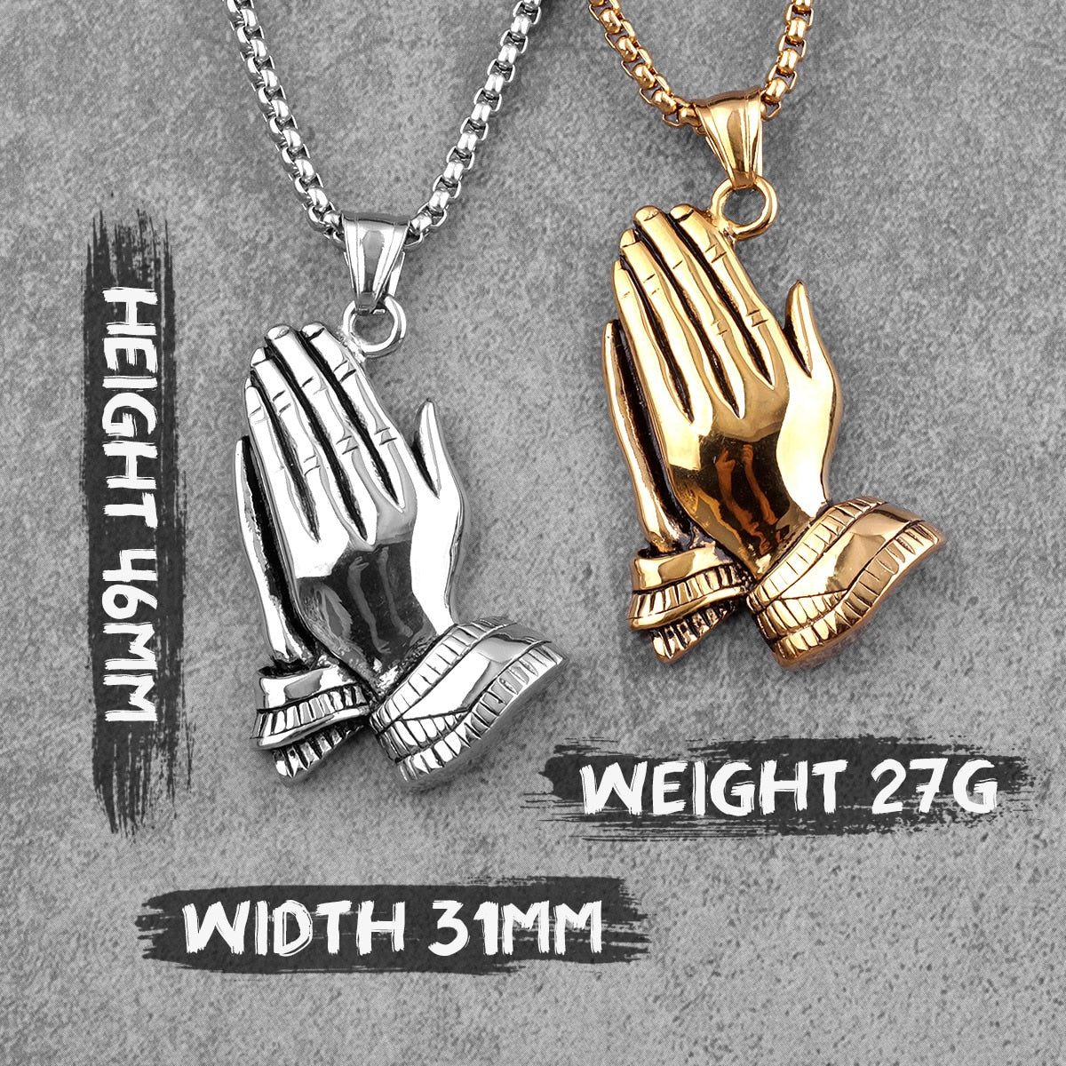 Prayer Amulet Stainless Steel Men Necklaces Pendants Chain Punk Cool Trendy for Boyfriend Male Jewelry Creativity Gift Wholesale