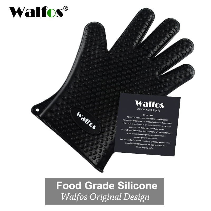 Walfos Silicone Oven Kitchen Glove Heat Resistant Thick Cooking BBQ Grill Glove Oven Mitts Kitchen Gadgets Kitchen Accessories