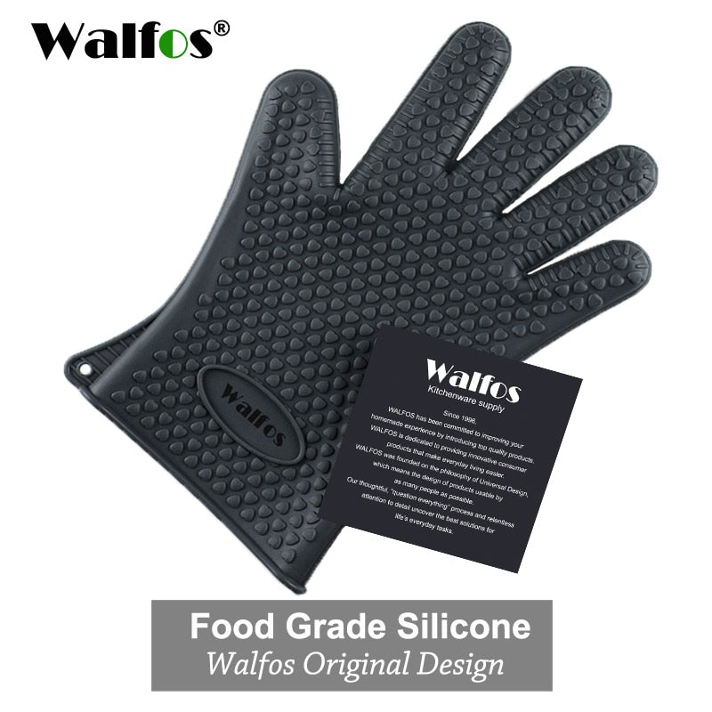 Walfos Silicone Oven Kitchen Glove Heat Resistant Thick Cooking BBQ Grill Glove Oven Mitts Kitchen Gadgets Kitchen Accessories