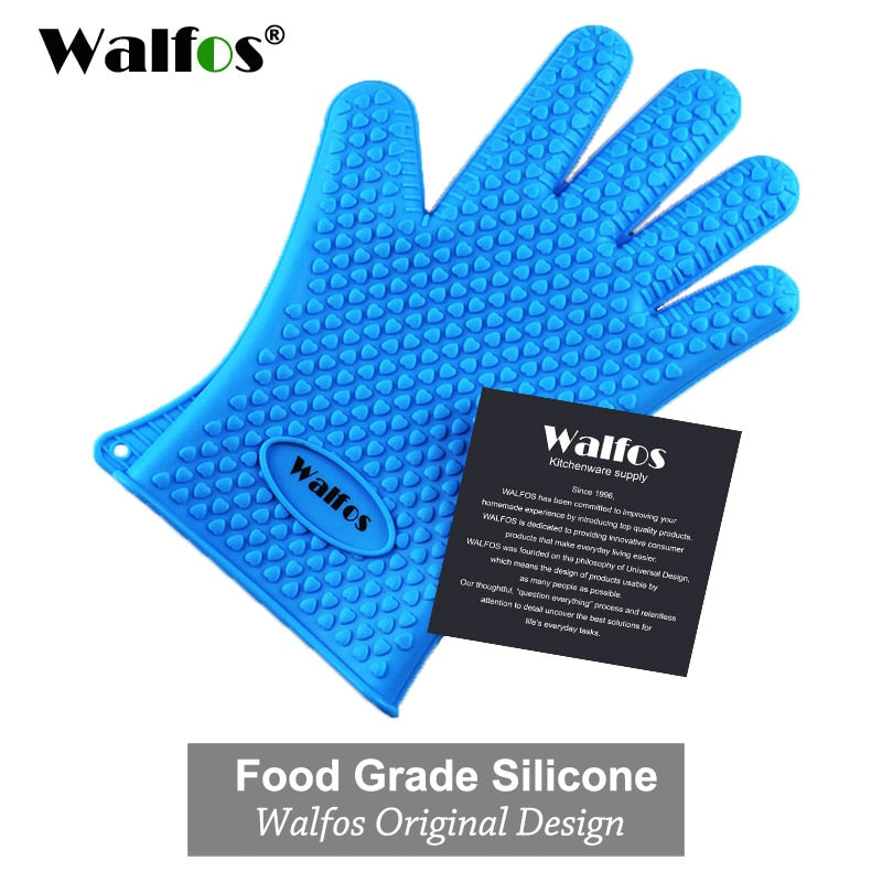 Walfos Silicone Oven Kitchen Glove Heat Resistant Thick Cooking BBQ Grill Glove Oven Mitts Kitchen Gadgets Kitchen Accessories