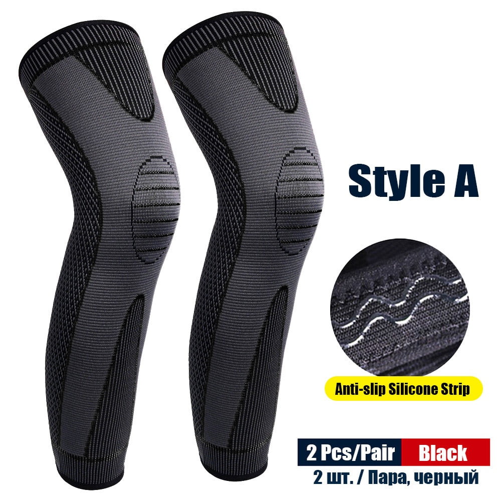 1Pair Sport Full Leg Compression Sleeves Knee Braces Support Protector for Weightlifting Arthritis Joint Pain Relief Muscle Tear