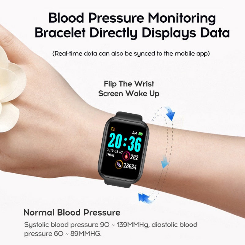 Y68 Smart Bracelet D20 Heart Rate Smart Bracelet Blood Pressure Sports Bluetooth Watch Color Screen Gift Electronic Production N