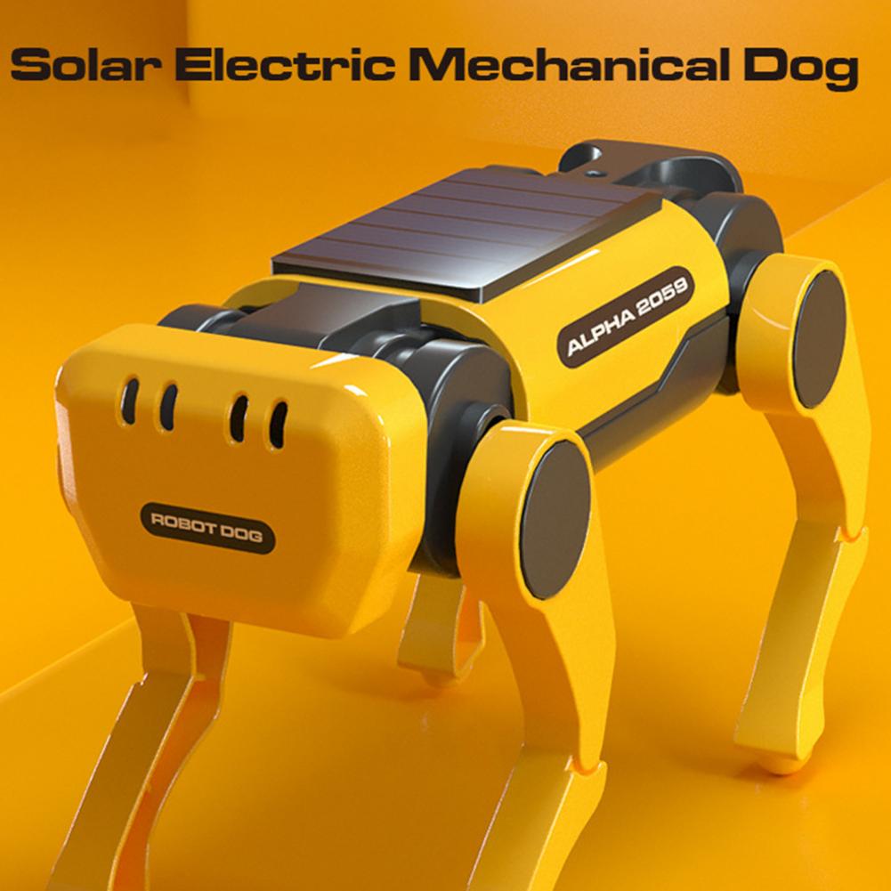 DIY Gadgets Tecnológicos Quadruped Bionic Smart Robot Dog Toys Solar Cachorro Robô Educational Assembly Robotica Kit Education