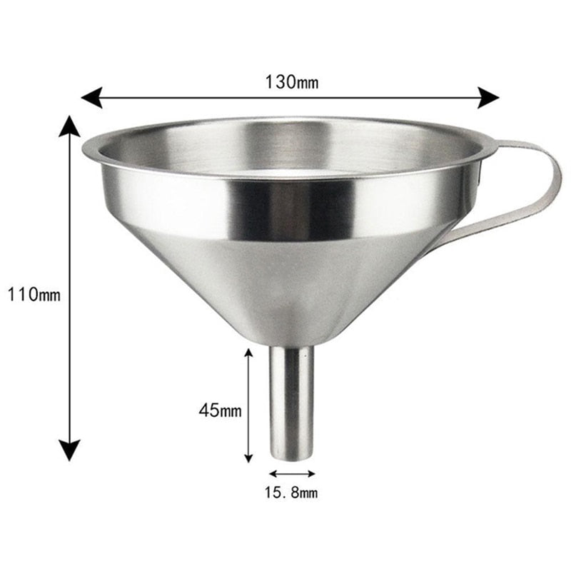 Stainless Steel Funnel Large Kitchen Funnel Metal Cook Oil Funnel with Detachable Strainer Filter for Liquid Oil Kitchen Gadgets