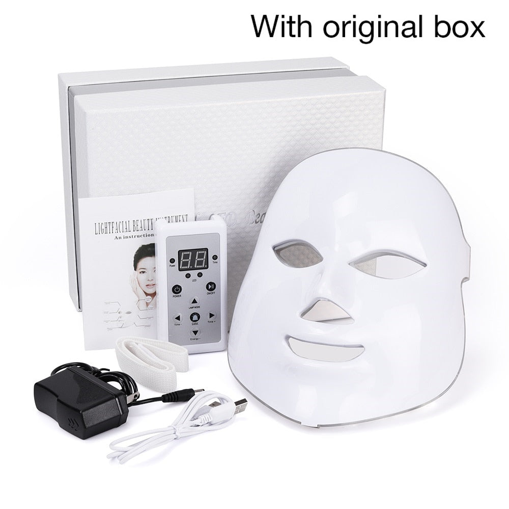 VIP Facial LED Mask with Neck LED Light Therapy Face Beauty Mask Skin Tightening Photon Rejuvenation Whitening Facial Massager