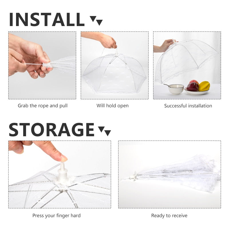 1PC Portable Umbrella Style Food Cover Anti Mosquito Meal Cover Lace Table Home Using Food Cover Kitchen Gadgets Cooking Tools