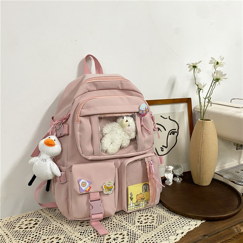 Cute Women Large Capacity Backpack Waterproof Nylon Female Schoolbag College Lady Laptop Backpacks Kawaii Girl Travel Book Bags