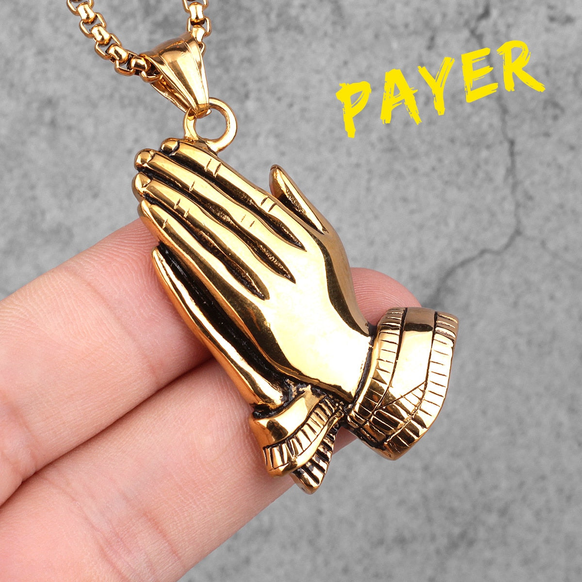 Prayer Amulet Stainless Steel Men Necklaces Pendants Chain Punk Cool Trendy for Boyfriend Male Jewelry Creativity Gift Wholesale