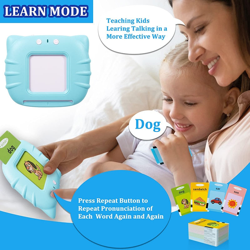 Educational Learning Talking Sight Words Flash Cards Kindergarten Kids English Language Electronic Book Toddlers Reading Gadget