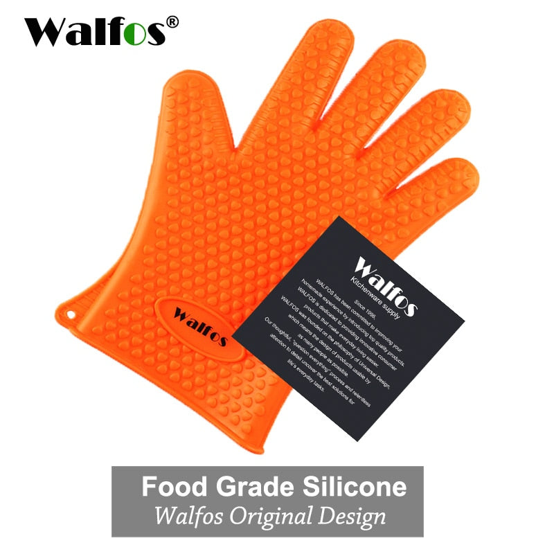 Walfos Silicone Oven Kitchen Glove Heat Resistant Thick Cooking BBQ Grill Glove Oven Mitts Kitchen Gadgets Kitchen Accessories